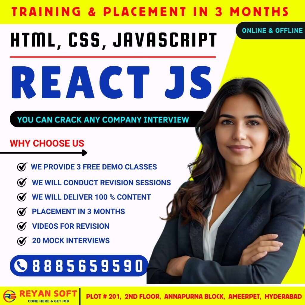 Best React JS Coaching Centres In Hyderabad Near Me